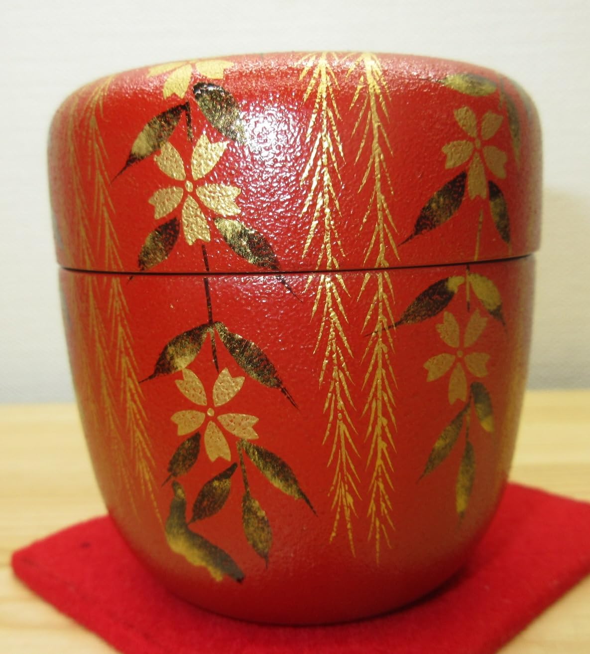 Amazon｜ノーブランド品【逢絢亭】茶道具棗中棗山中塗叩塗しだれ桜蒔絵